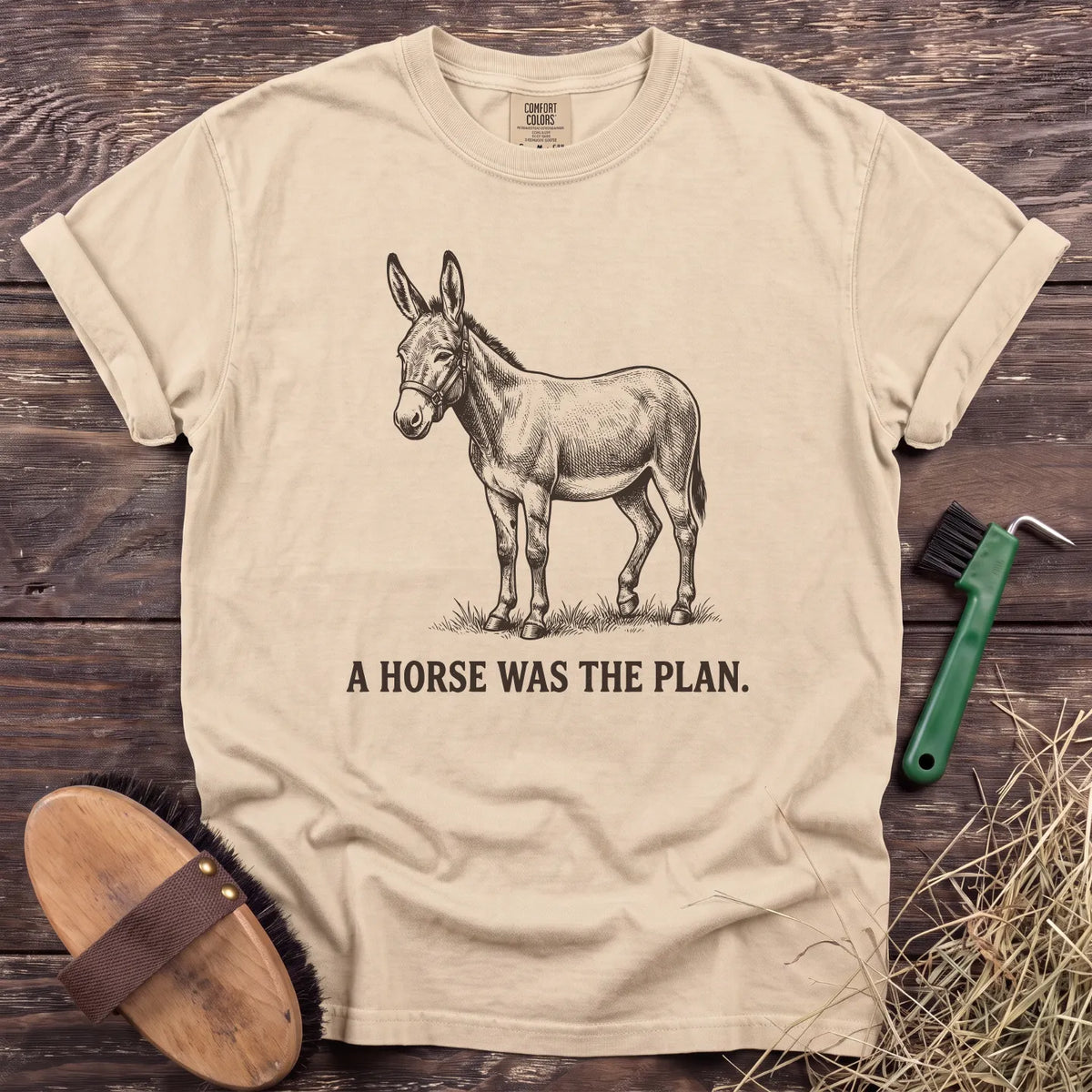 A Horse Was the Plan T-Shirt in Ivory [color: Ivory]