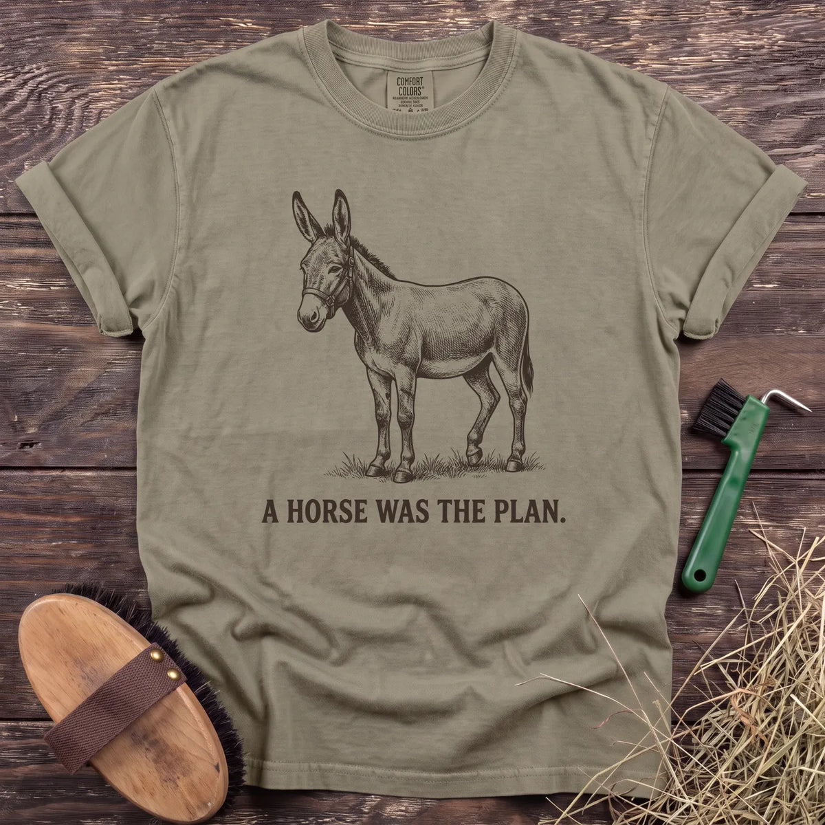 A Horse Was the Plan T-Shirt in Sandstone [color: Sandstone]