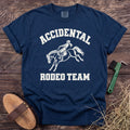 Accidental Rodeo Team bucking horse and rider T-shirt in Navy [color: Navy]
