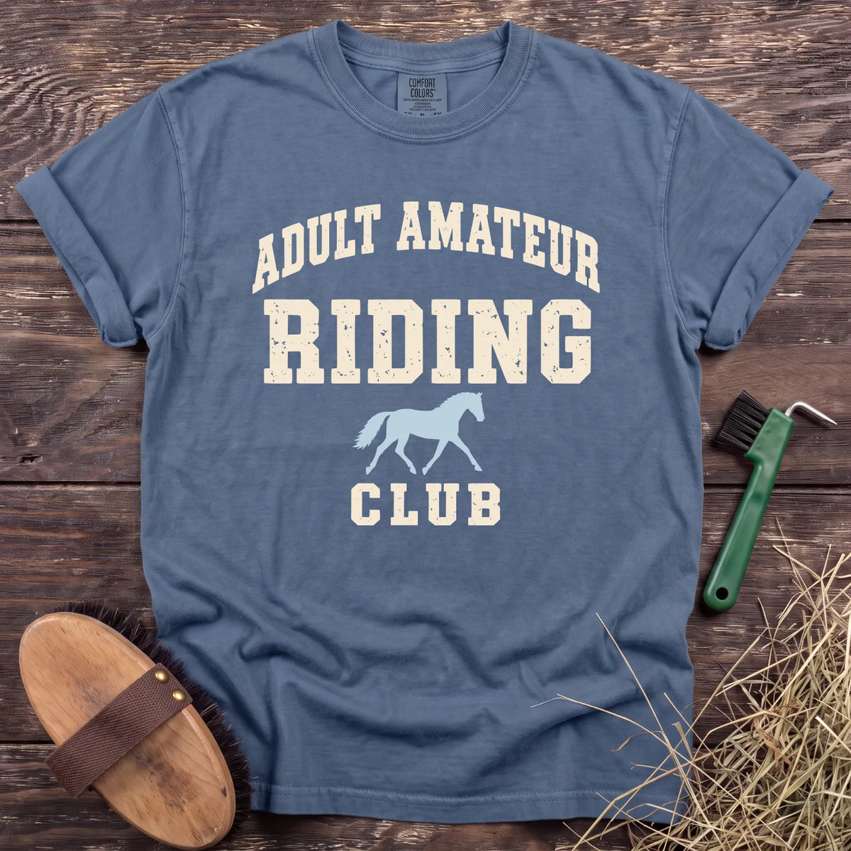 Adult Riding Club T-Shirt in Blue Jean [color: Blue Jean]