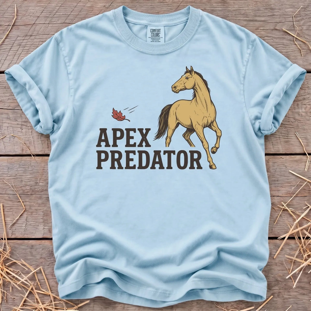 Apex Predator horse graphic T-shirt in Chambray [color: Chambray]