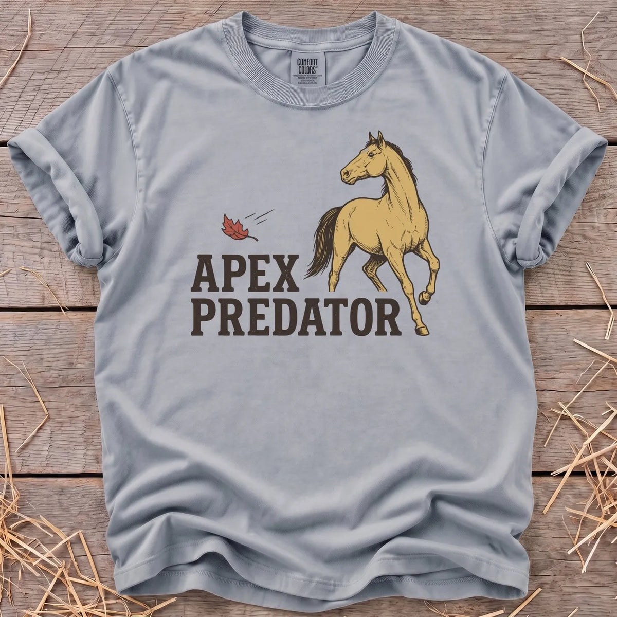 Apex Predator horse graphic T-shirt in Granite [color: Granite]