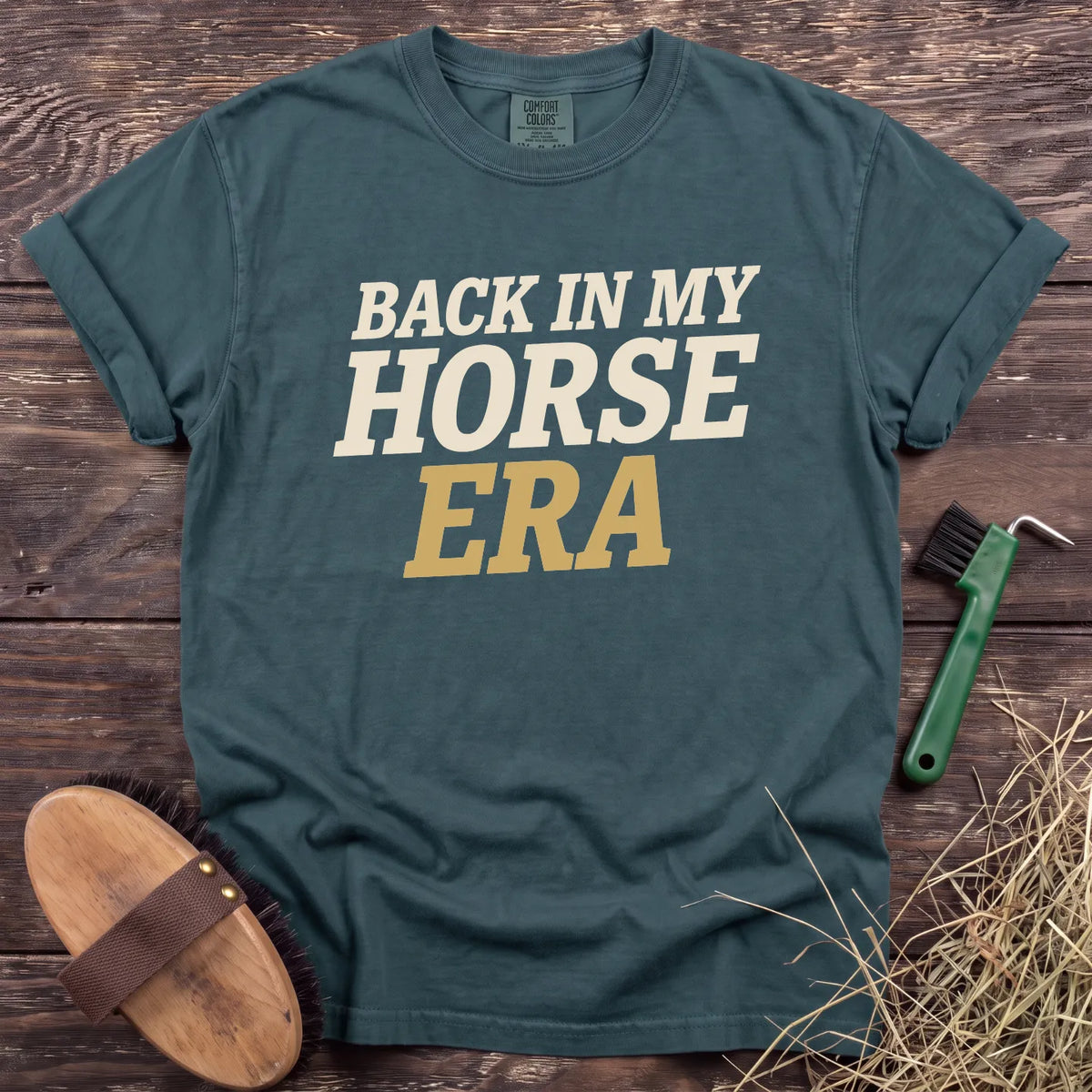 Back in My Horse Era T-Shirt in Blue Spruce [color: Blue Spruce]