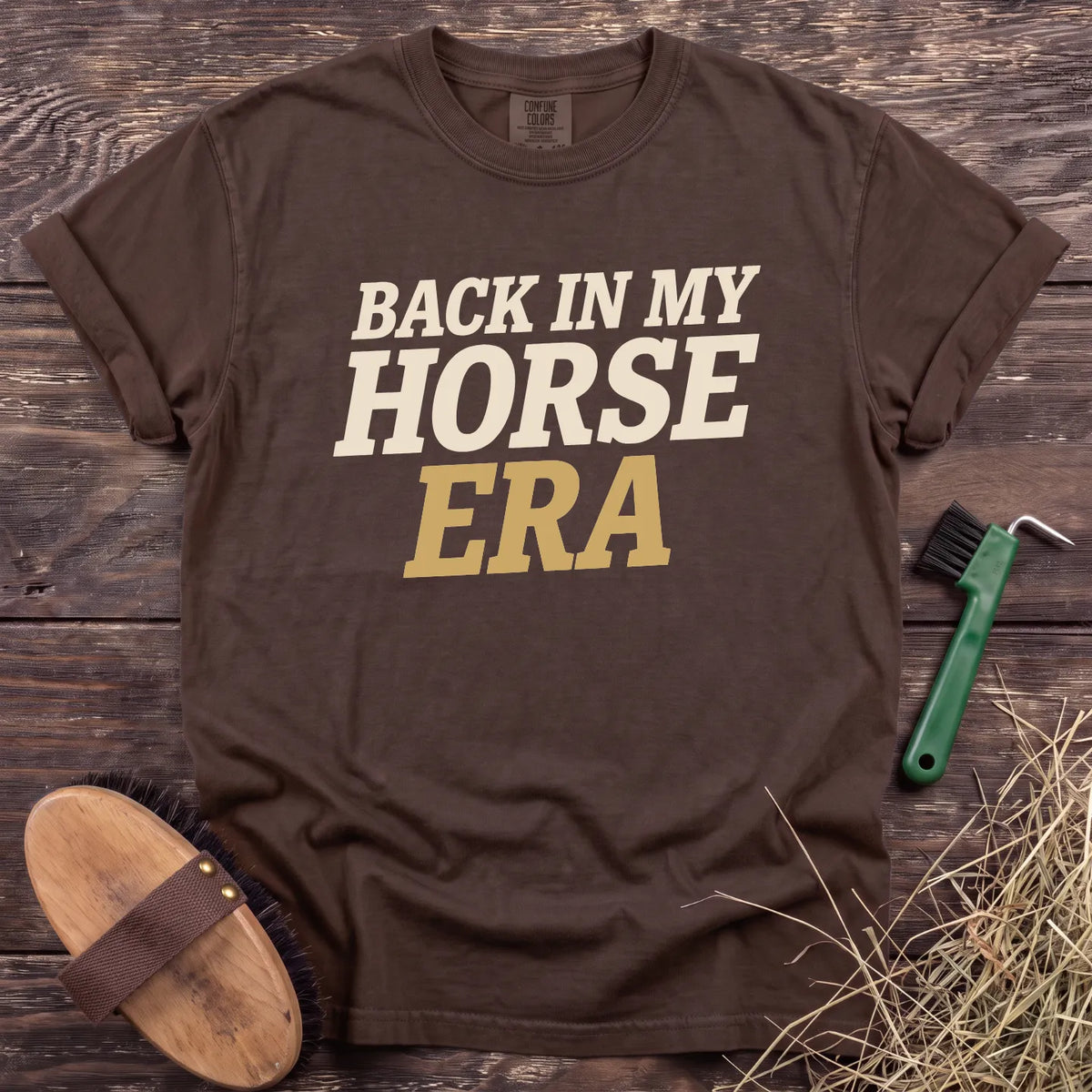 Back in My Horse Era T-Shirt in Espresso [color: Espresso]