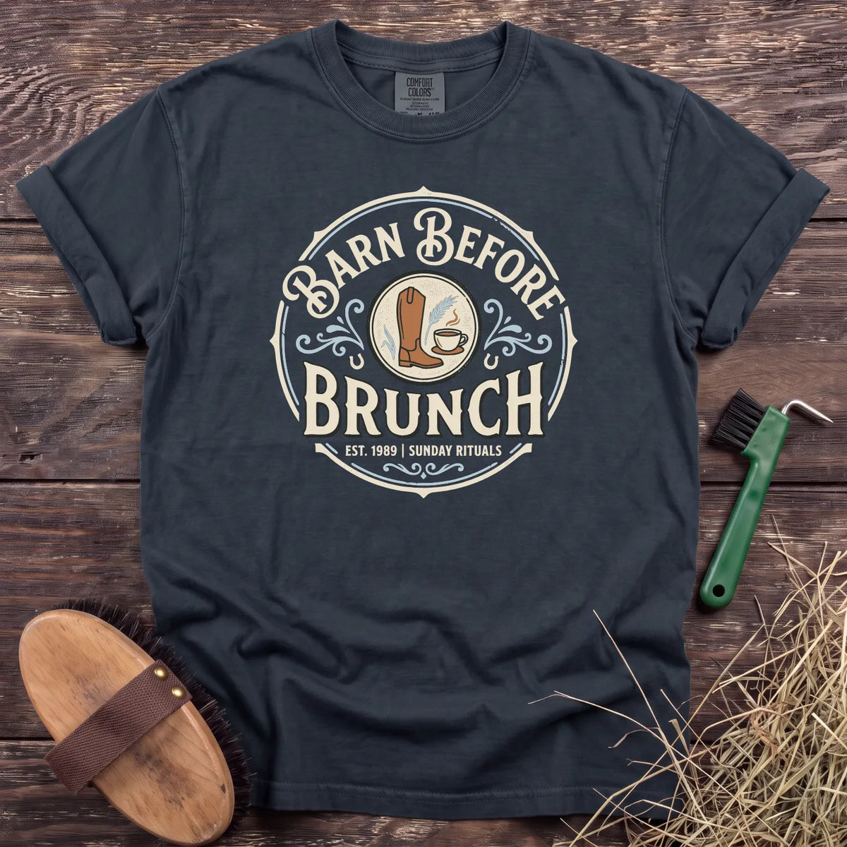 Barn Before Brunch T-Shirt in Graphite [color: Graphite]
