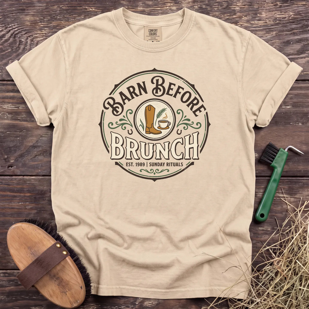 Barn Before Brunch T-Shirt in Ivory [color: Ivory]