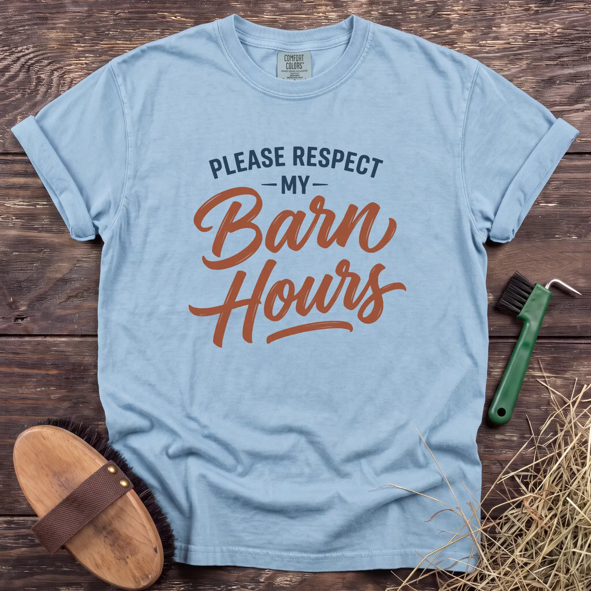 Barn Hours T-Shirt in Chambray [color: Chambray]