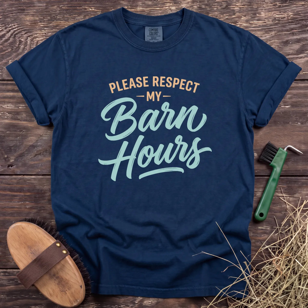 Barn Hours T-Shirt in Navy [color: Navy]