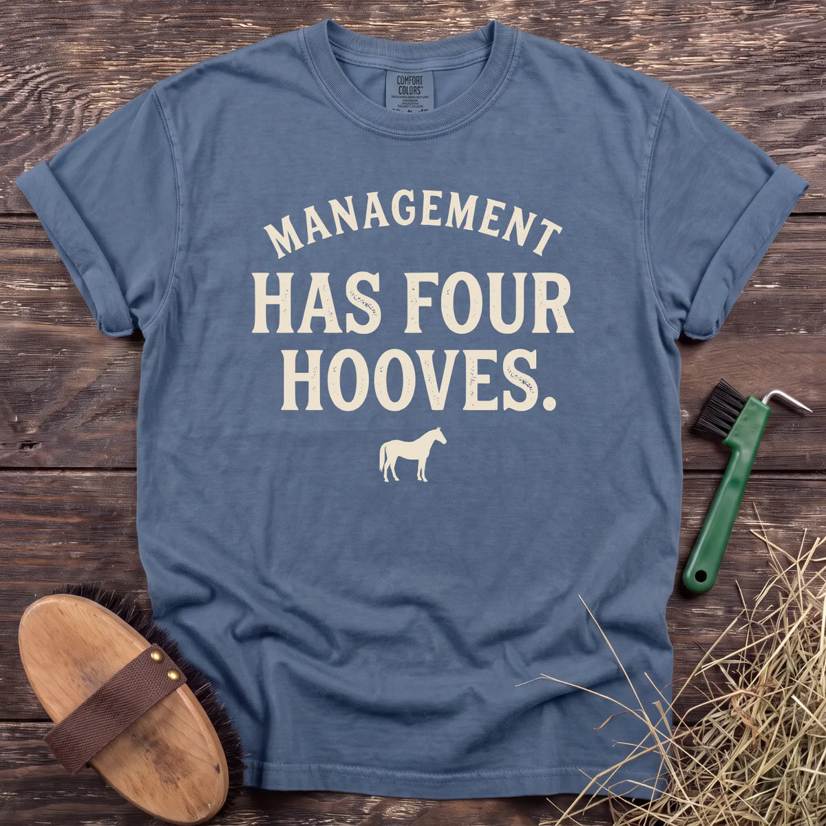 Barn Management T-Shirt in Blue Jean [color: Blue Jean]