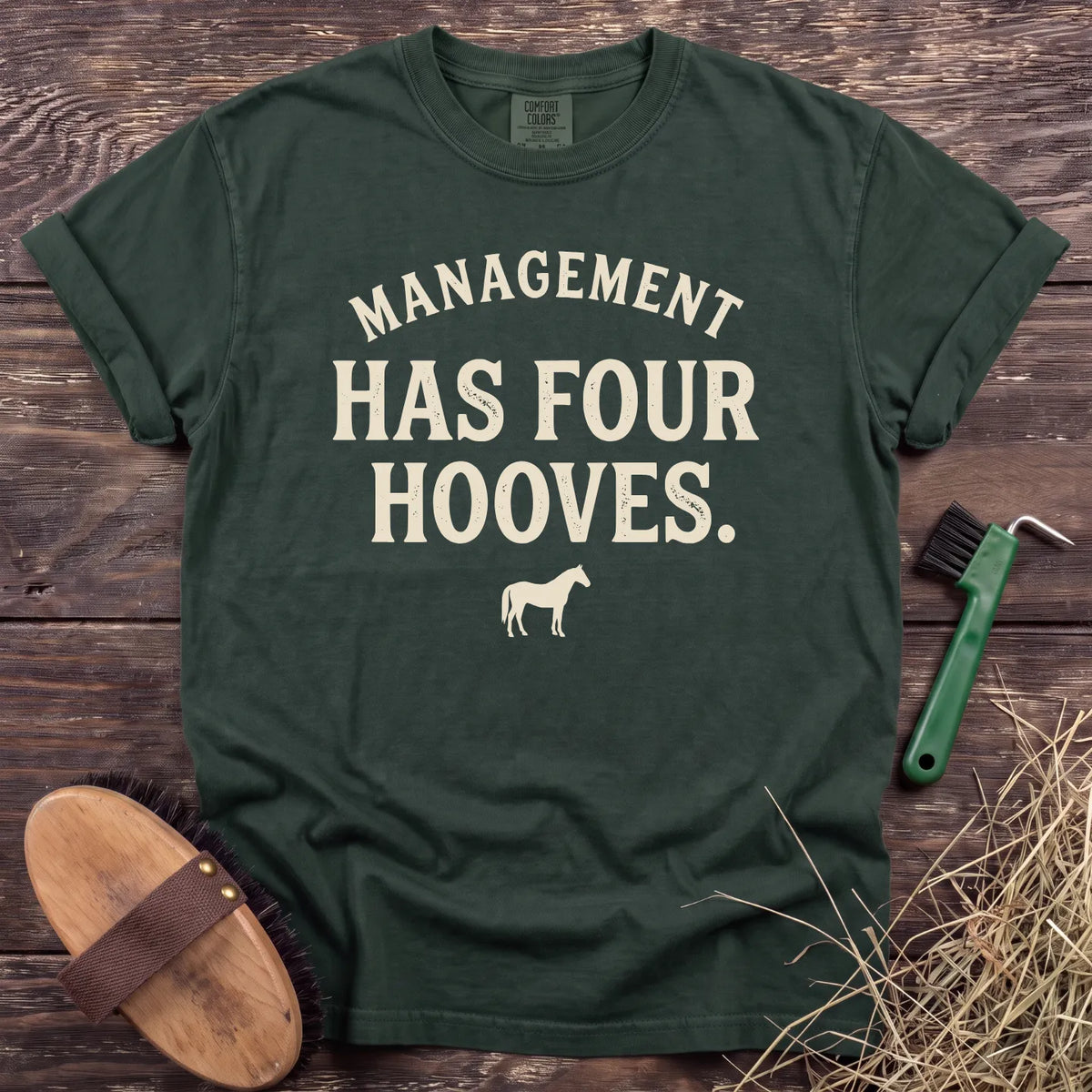 Barn Management T-Shirt in Moss [color: Moss]