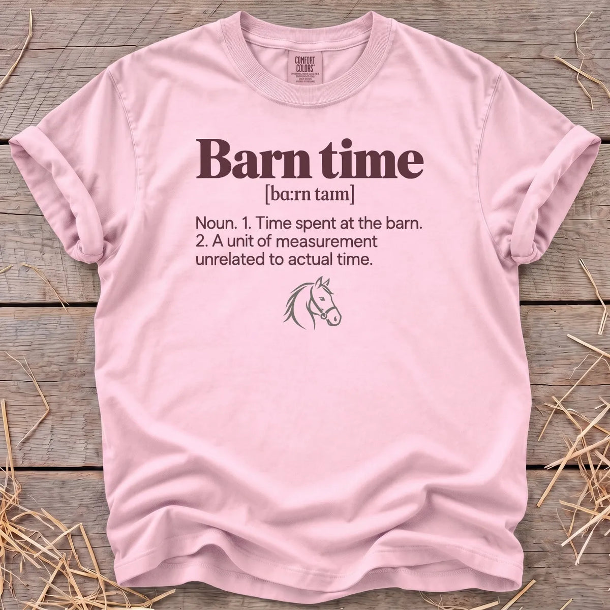 Barn Time definition T-shirt in Blossom [color: Blossom]