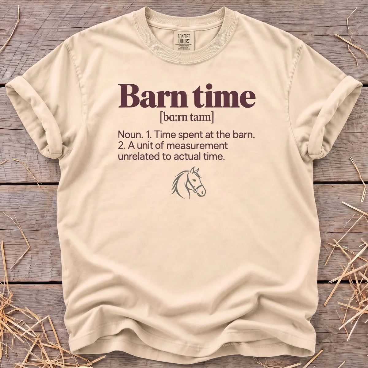 Barn Time definition T-shirt in Ivory [color: Ivory]