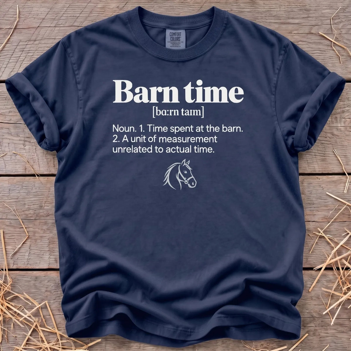Barn Time definition T-shirt in Navy [color: Navy]