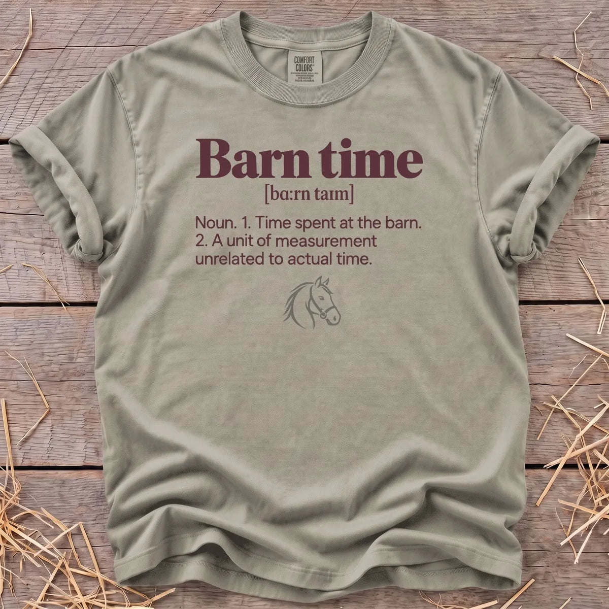 Barn Time definition T-shirt in Sandstone [color: Sandstone]