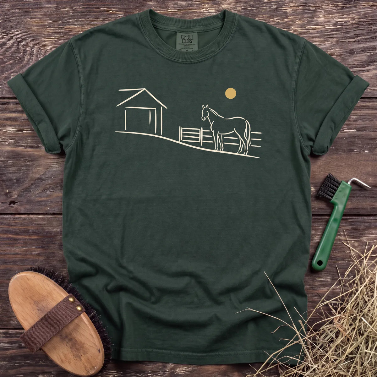 By the Barn T-Shirt in Moss [color: Moss]