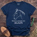 Would Choose You Again horse graphic T-shirt in Navy [color: Navy]