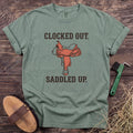 Clocked Out Saddled Up T-Shirt in Bay [color: Bay]
