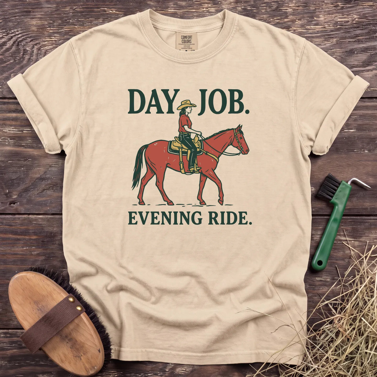 Day Job Evening Ride T-Shirt in Ivory [color: Ivory]