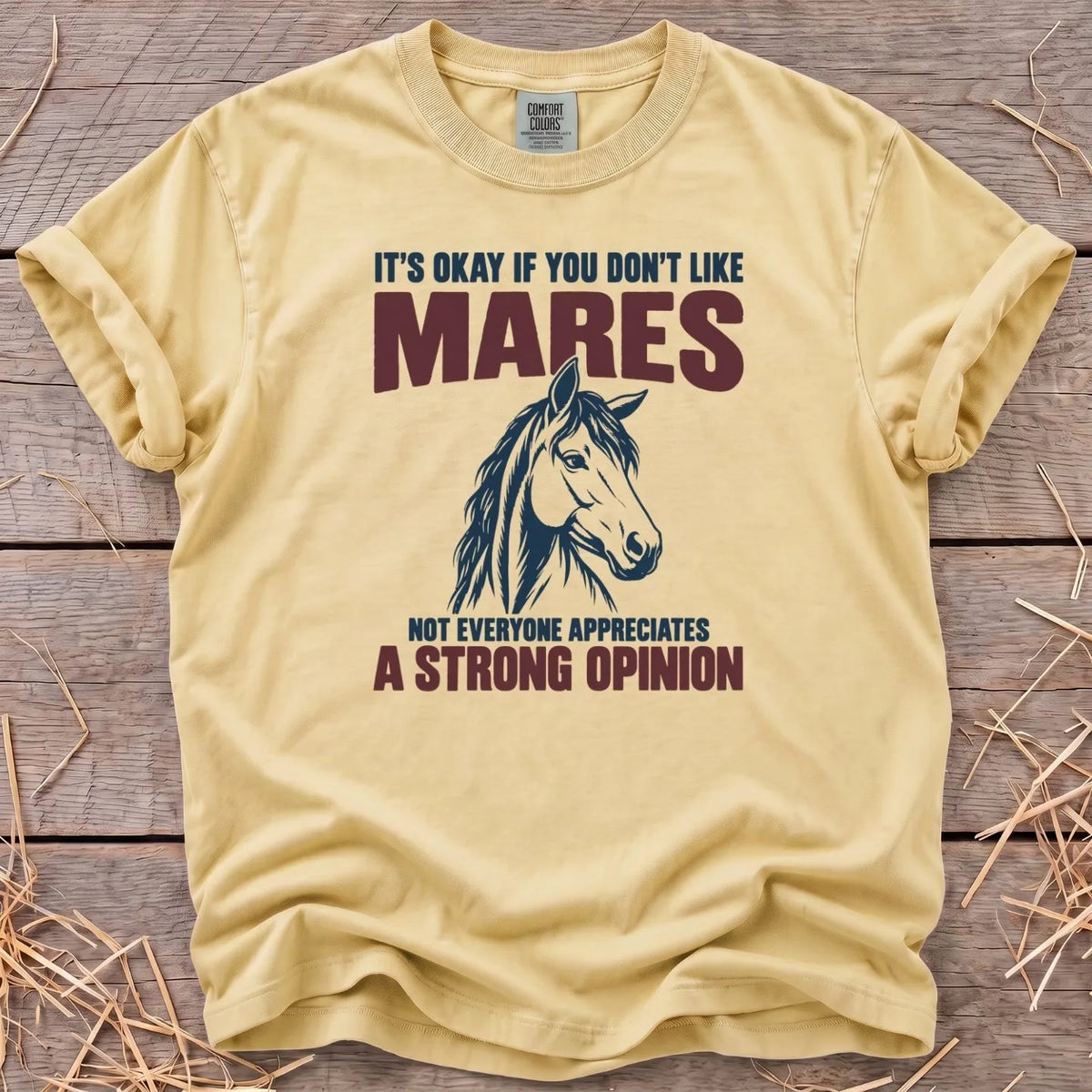 Don't like mares graphic T-shirt in Butter [color: Butter]