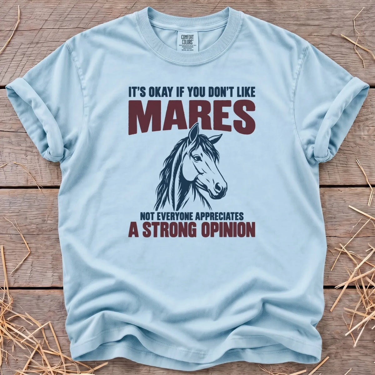 Don't like mares graphic T-shirt in Chambray [color: Chambray]