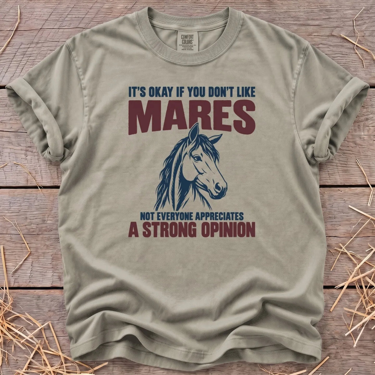 Don't like mares graphic T-shirt in Sandstone [color: Sandstone]