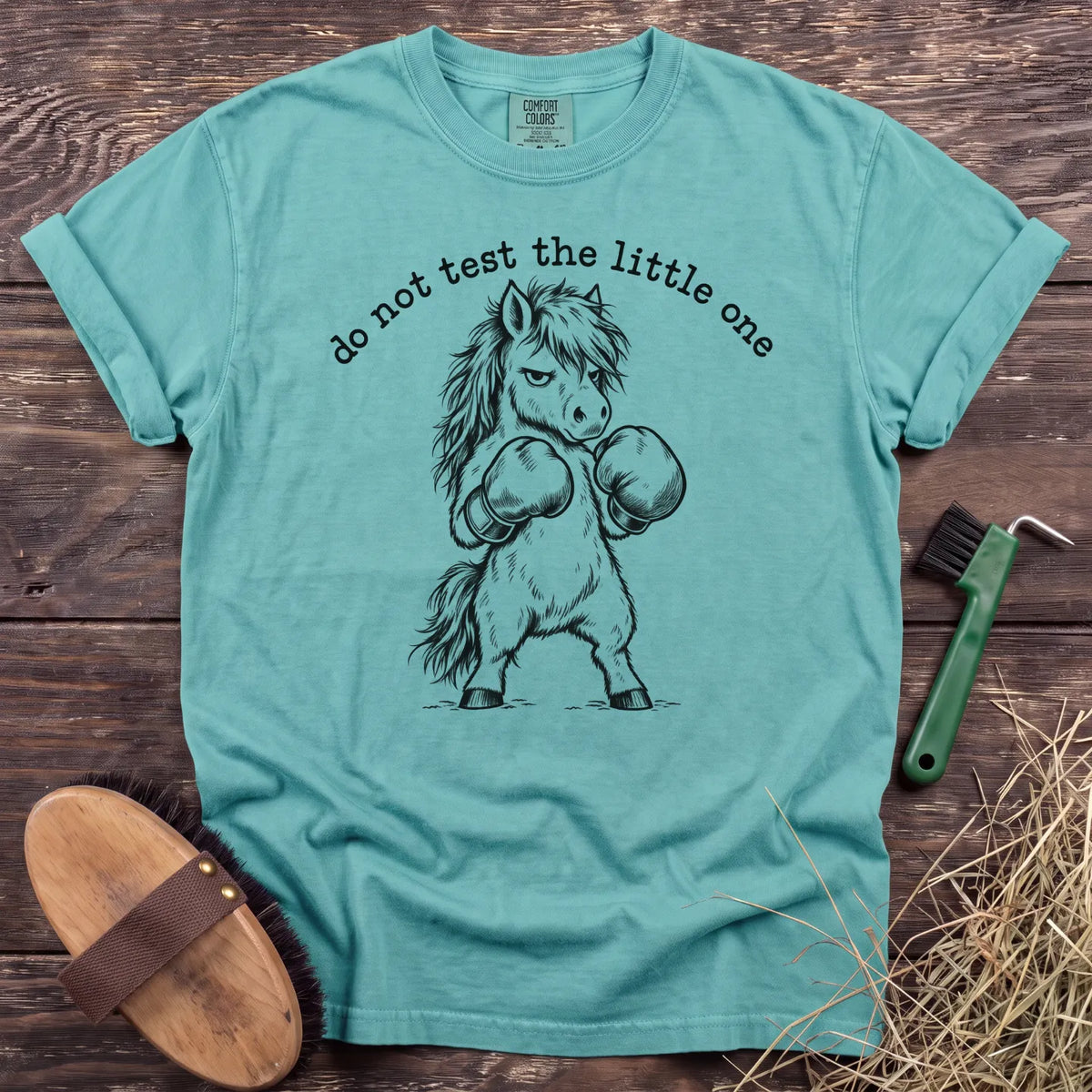 Do not test the little one pony with boxing gloves T-shirt in Chalky Mint [color: Chalky Mint]