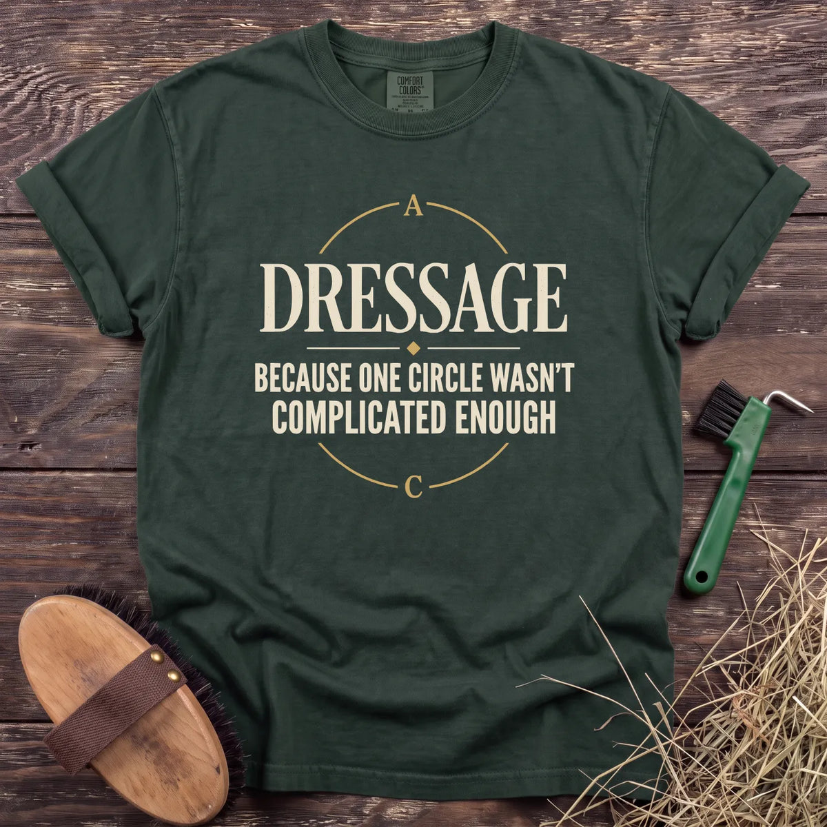 Dressage: One Circle T-Shirt in Moss [color: Moss]