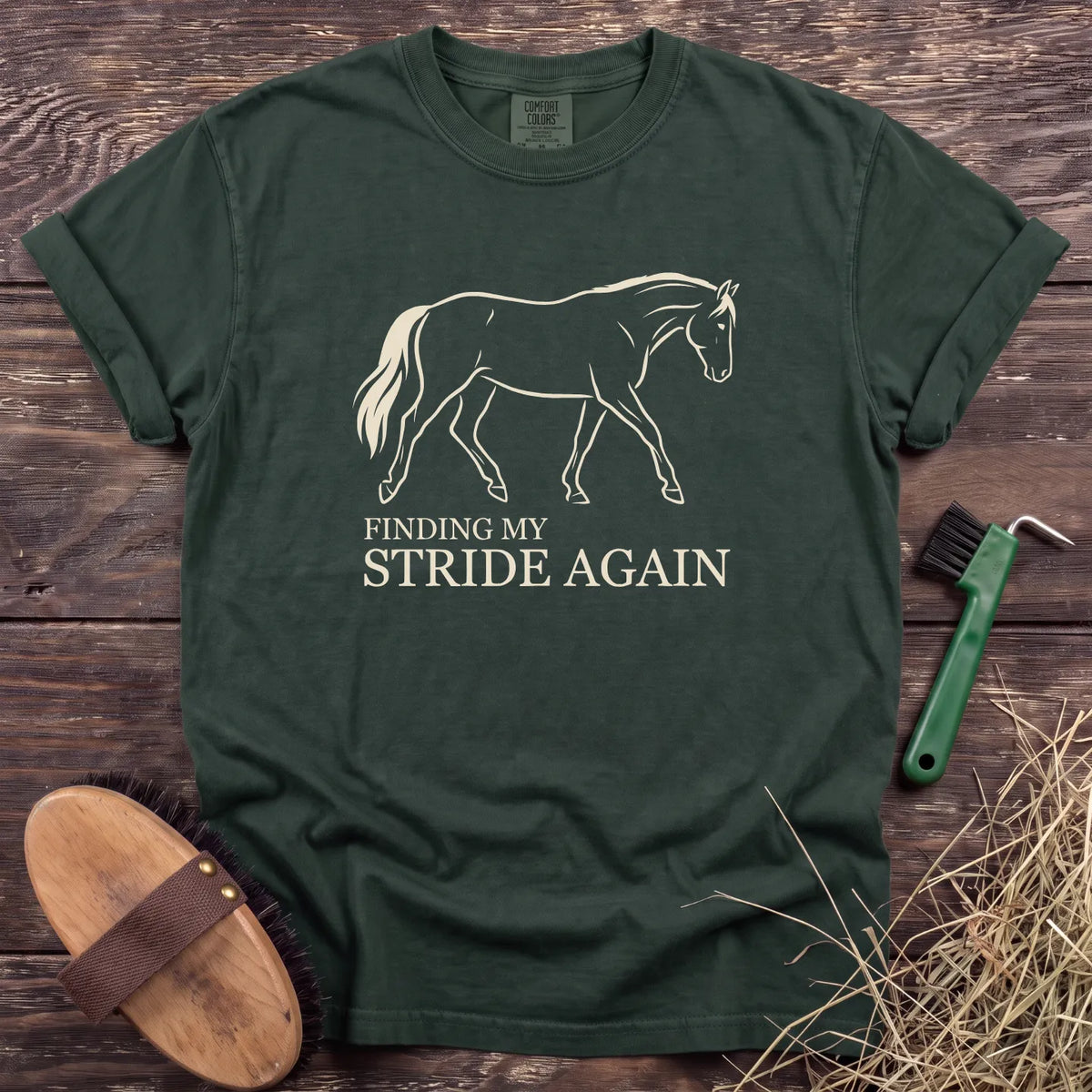 Finding My Stride T-Shirt in Moss [color: Moss]