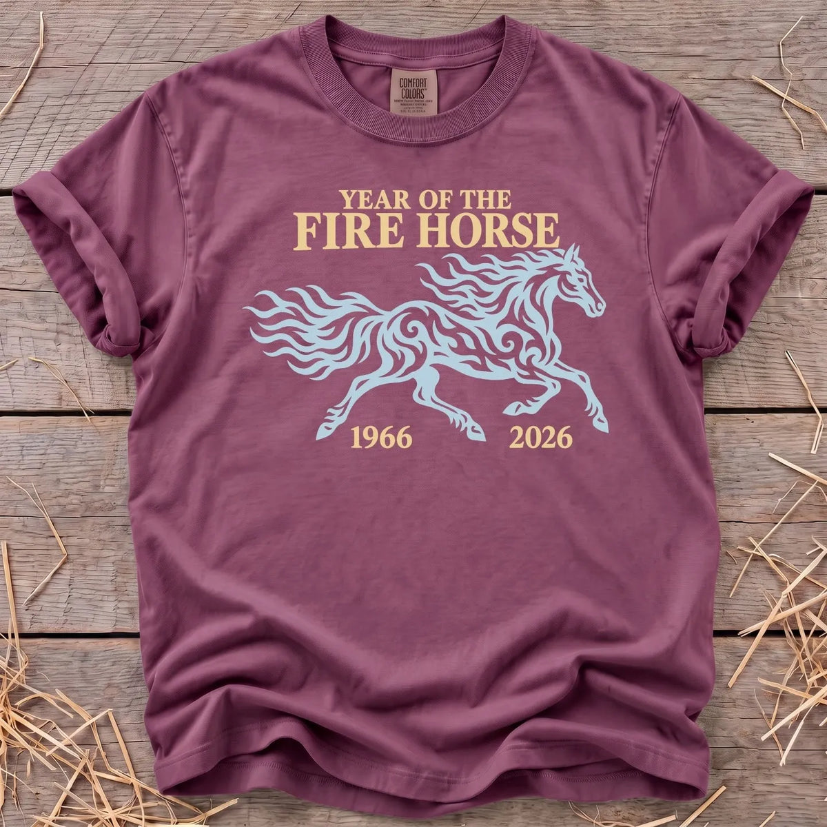 Fire Horse 2026 T-Shirt in Berry [color: Berry]