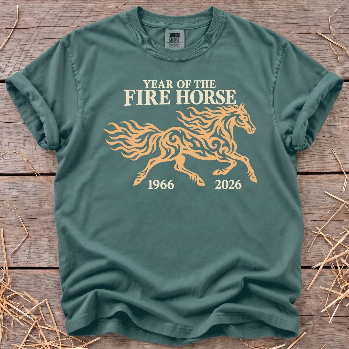 Fire Horse 2026 T-Shirt in Blue Spruce [color: Blue Spruce]