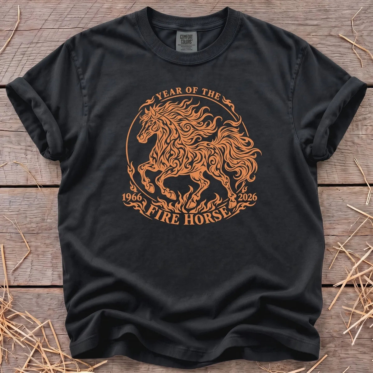 Fire Horse T-Shirt in Black [color: Black]