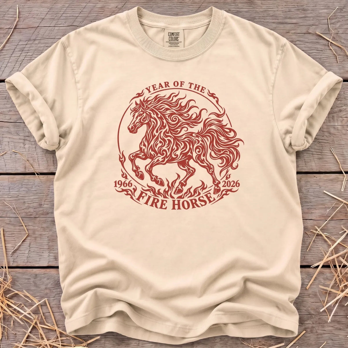 Fire Horse T-Shirt in Ivory [color: Ivory]