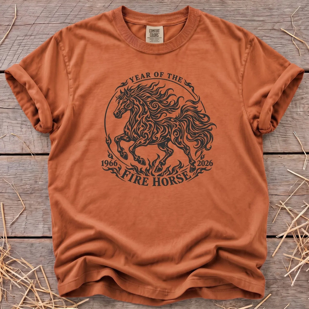 Fire Horse T-Shirt in Yam [color: Yam]