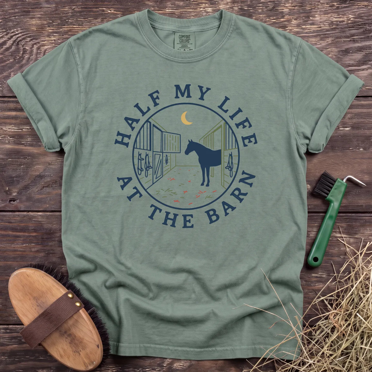 Half My Life at the Barn T-Shirt in Bay [color: Bay]