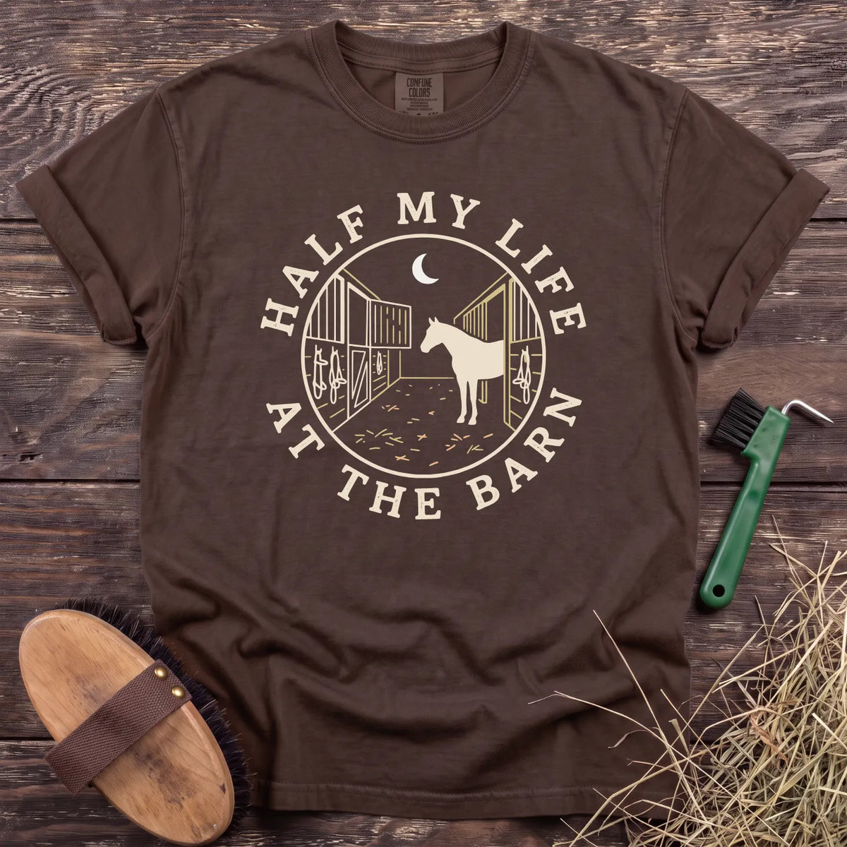 Half My Life at the Barn T-Shirt in Espresso [color: Espresso]