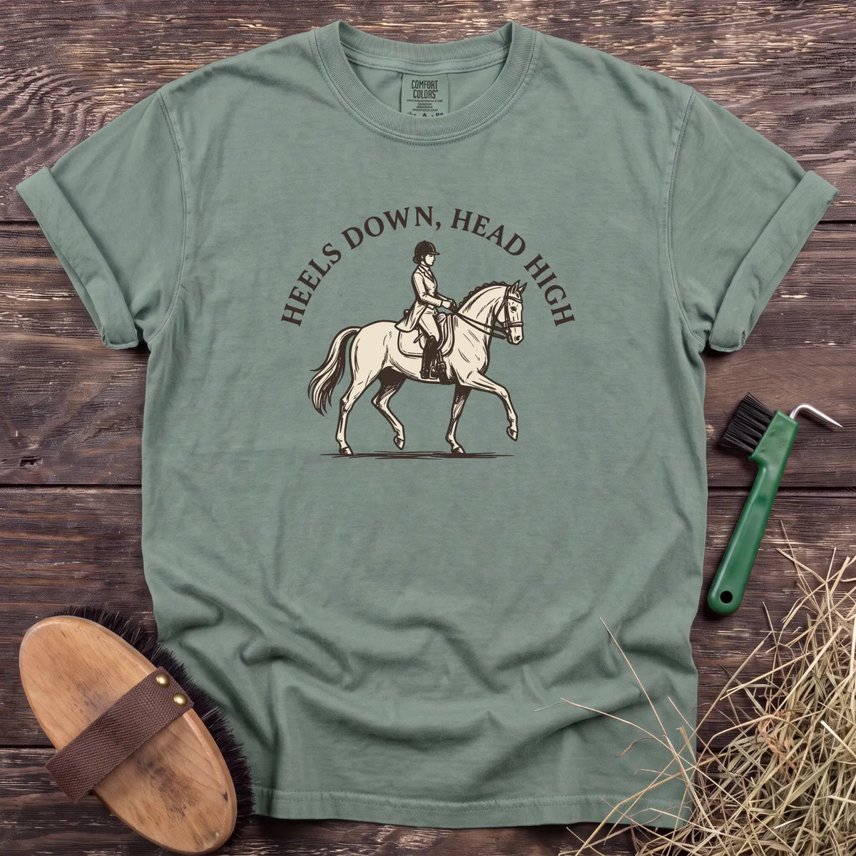 Heels Down, Head High T-Shirt in Bay [color: Bay]