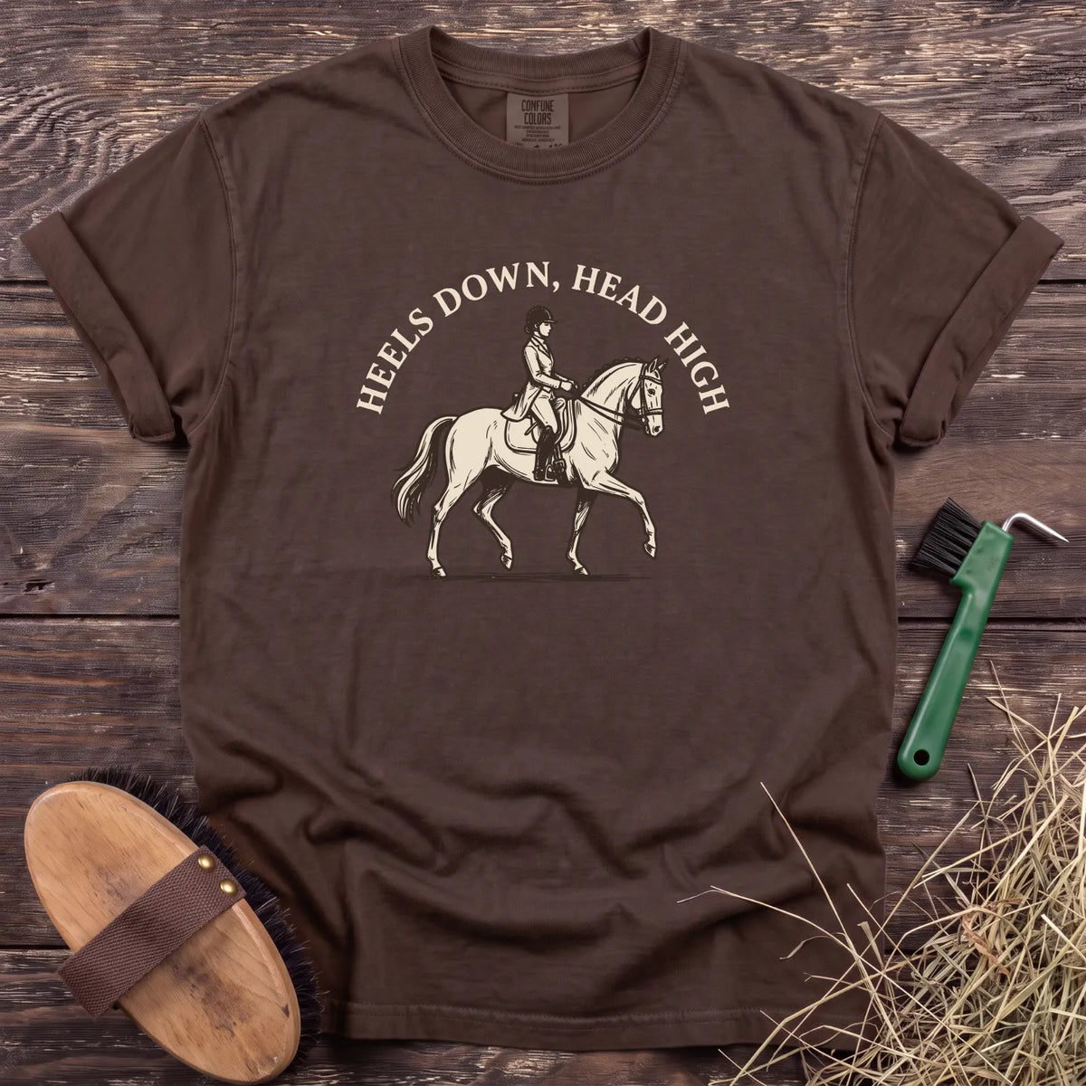Heels Down, Head High T-Shirt in Espresso [color: Espresso]