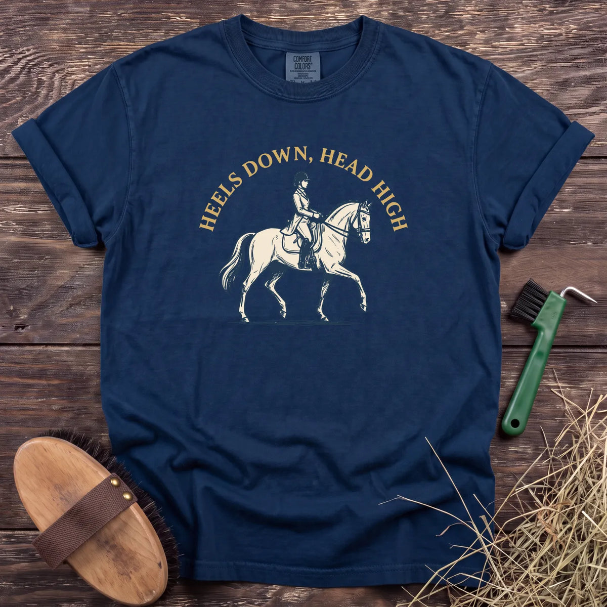 Heels Down, Head High T-Shirt in Navy [color: Navy]