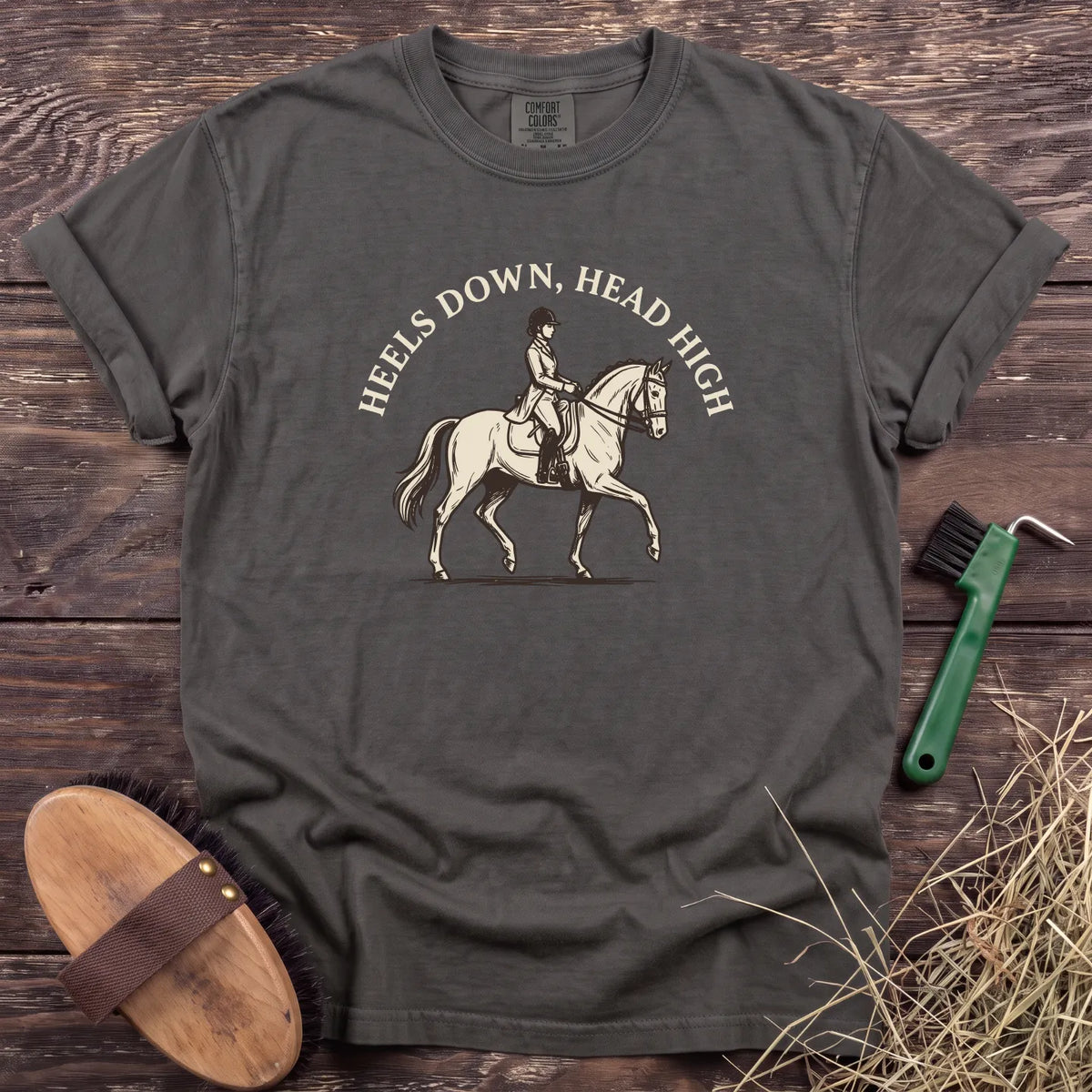 Heels Down, Head High T-Shirt in Pepper [color: Pepper]
