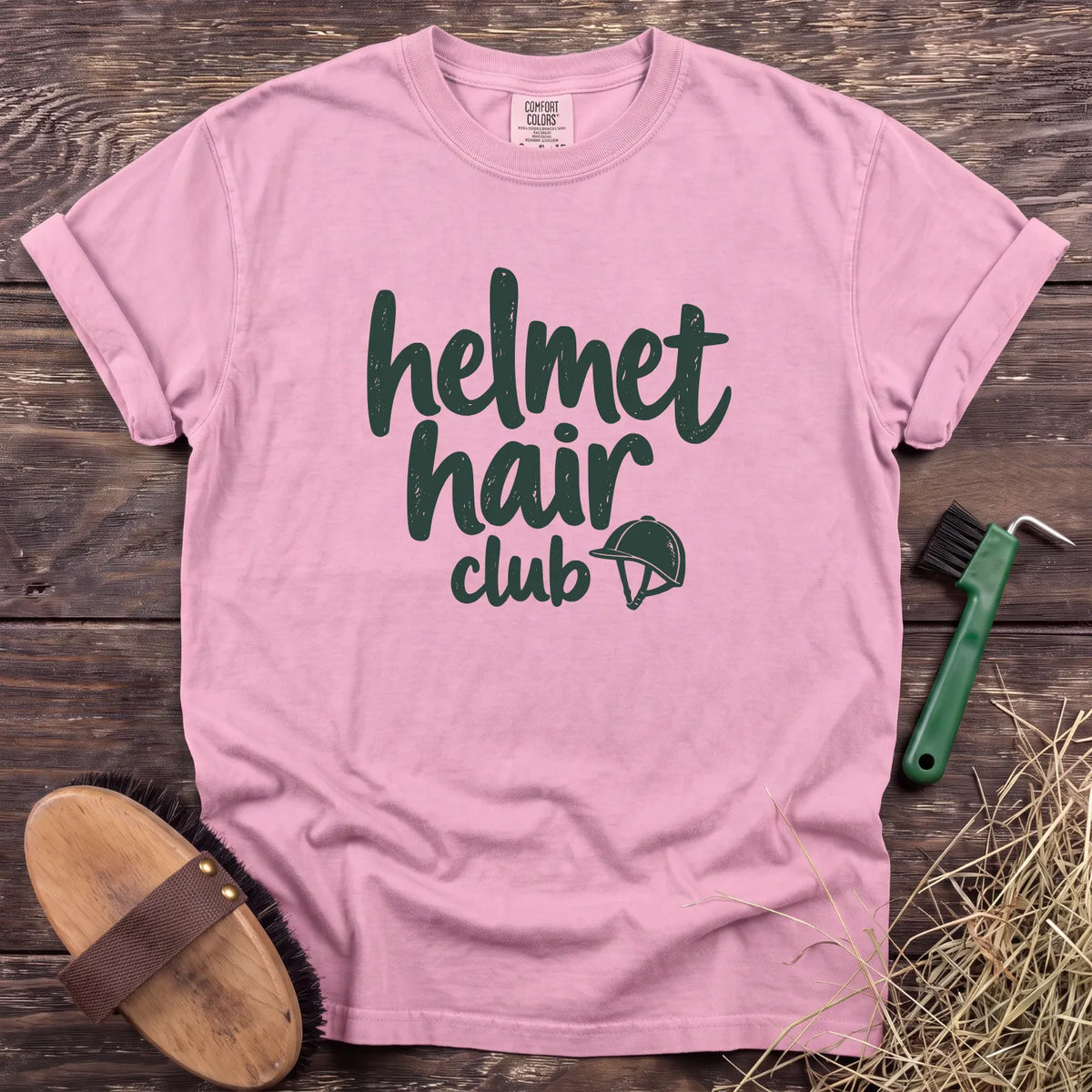 Helmet Hair Club T-Shirt in Blossom [color: Blossom]