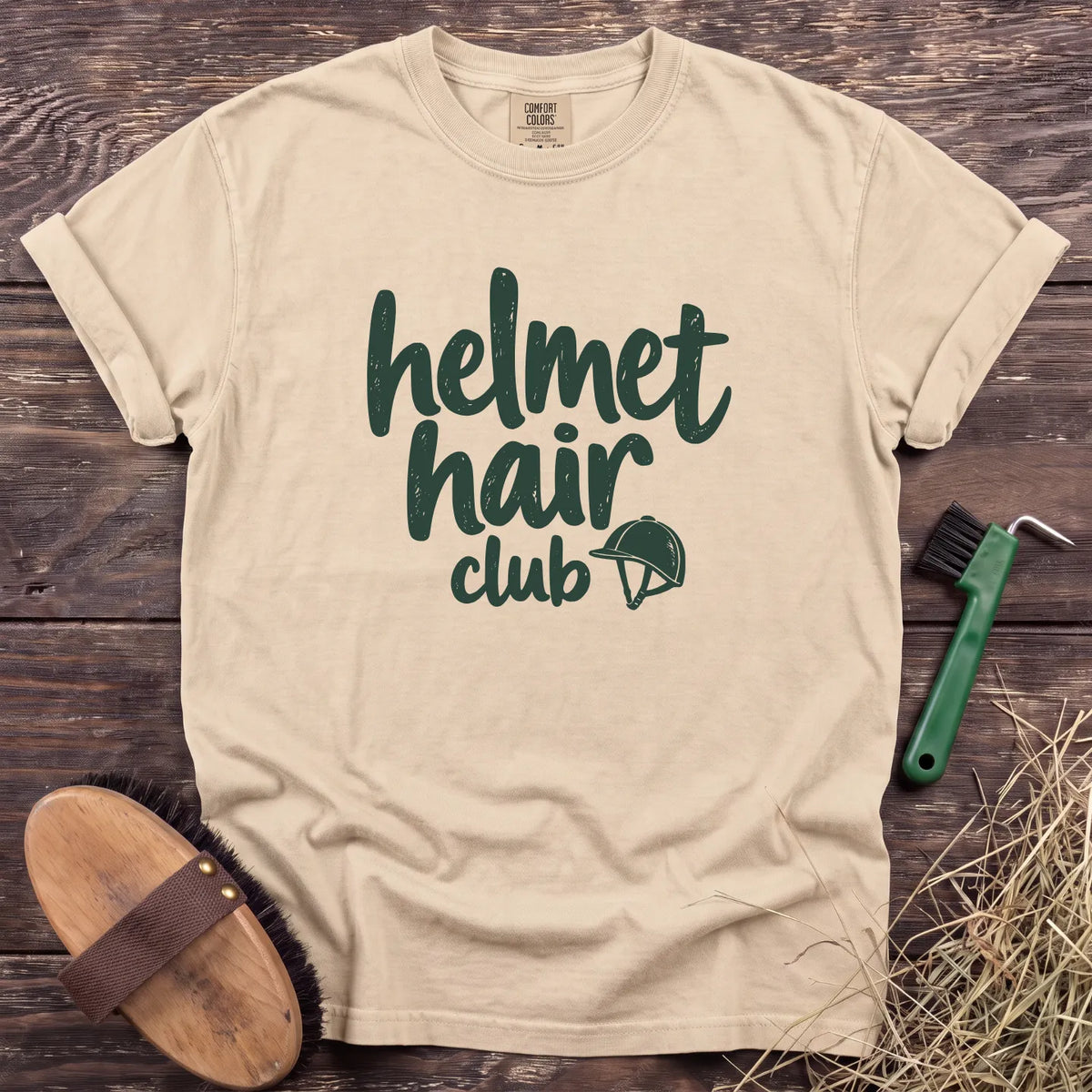 Helmet Hair Club T-Shirt in Ivory [color: Ivory]