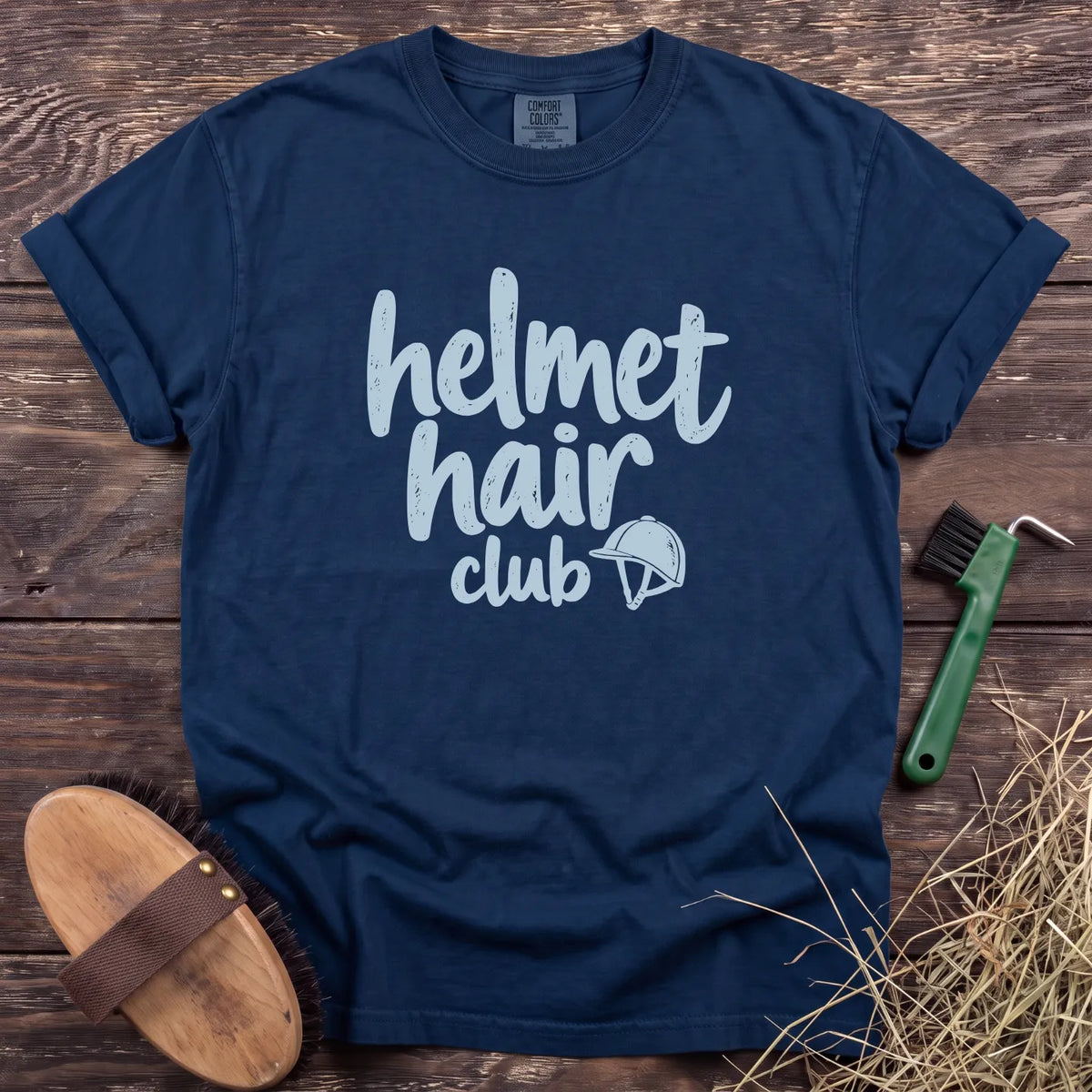 Helmet Hair Club T-Shirt in Navy [color: Navy]