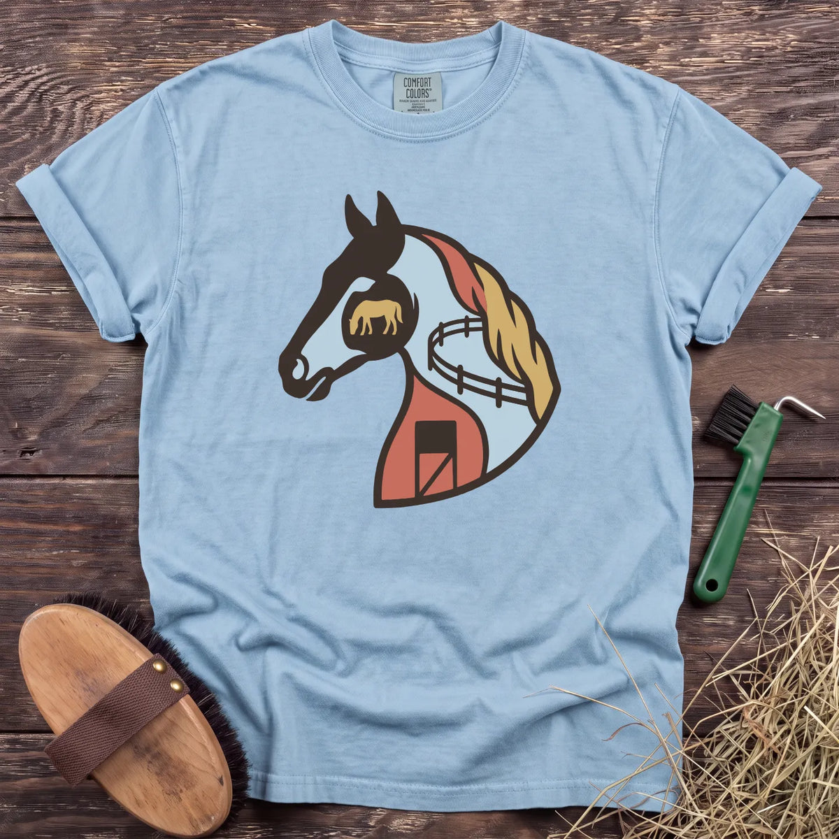 Horse Country T-Shirt in Chambray [color: Chambray]