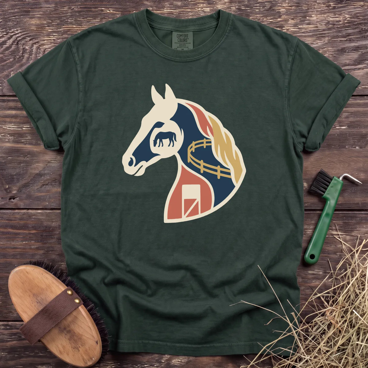 Horse Country T-Shirt in Moss [color: Moss]