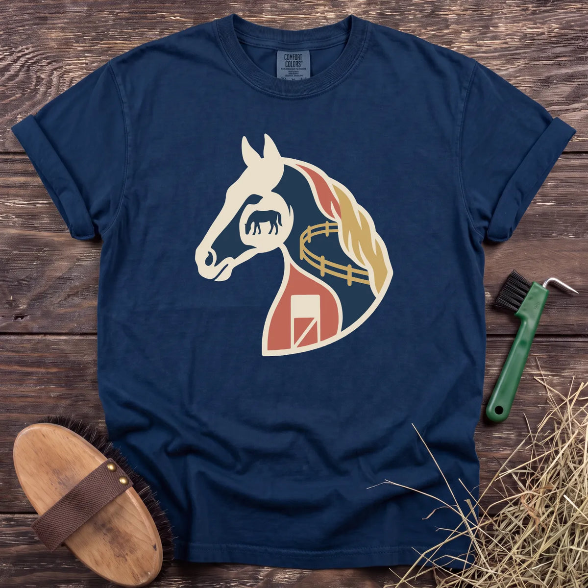 Horse Country T-Shirt in Navy [color: Navy]