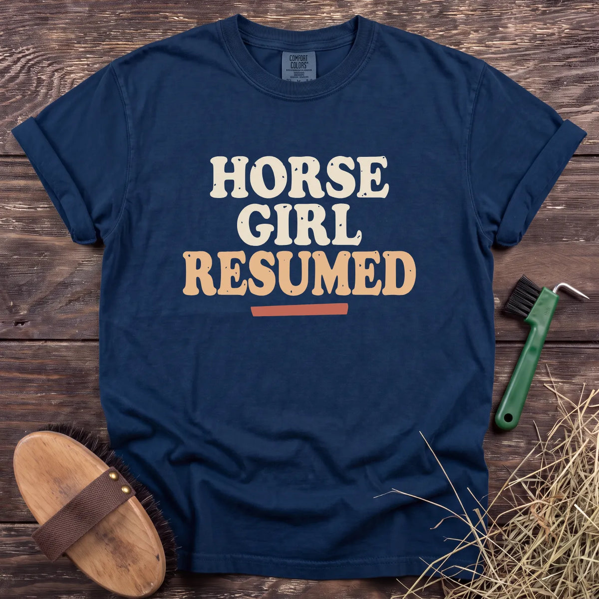 Horse Girl Resumed T-Shirt in Navy [color: Navy]