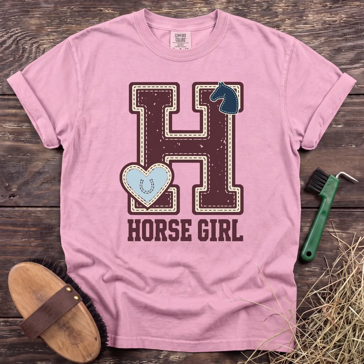 Horse Girl T-Shirt in Blossom [color: Blossom]