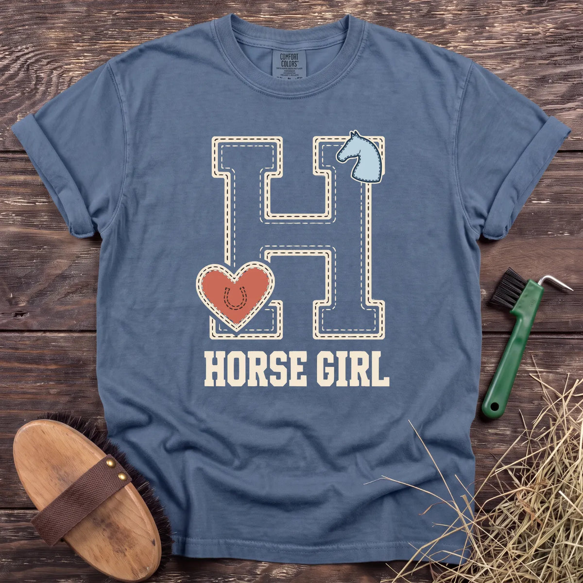 Horse Girl T-Shirt in Blue Jean [color: Blue Jean]