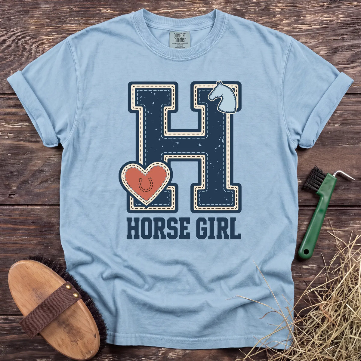 Horse Girl T-Shirt in Chambray [color: Chambray]