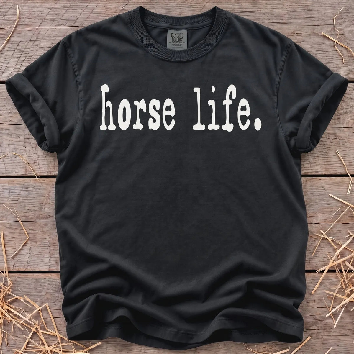 Horse Life T-Shirt in Black [color: Black]
